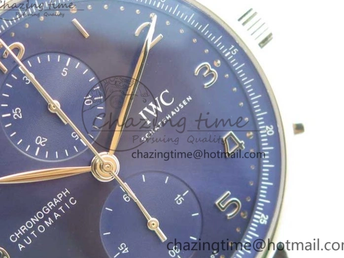 MIROTIME 0724 Timeless Portuguese Chrono IW371606 ZF 1:1 Best Edition Blue Dial on Black Leather Strap A 7099
